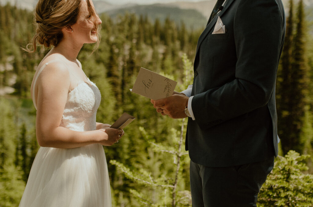 helicopter mountain elopement ceremony in Banff, Alberta