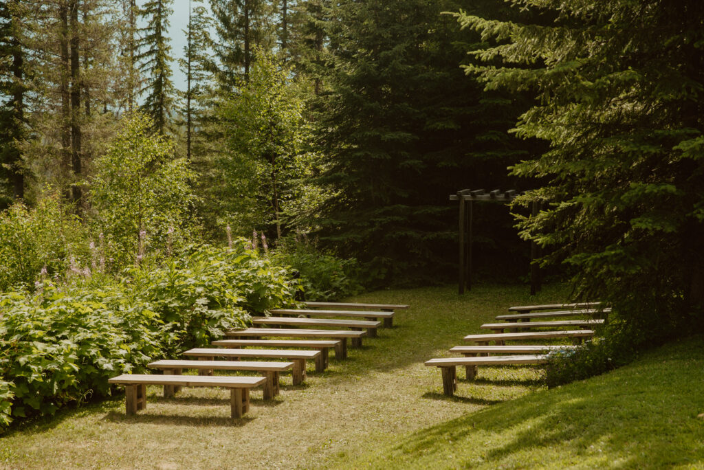 ceremony spot for a summer mountain intimate wedding in British Columbia, Canada