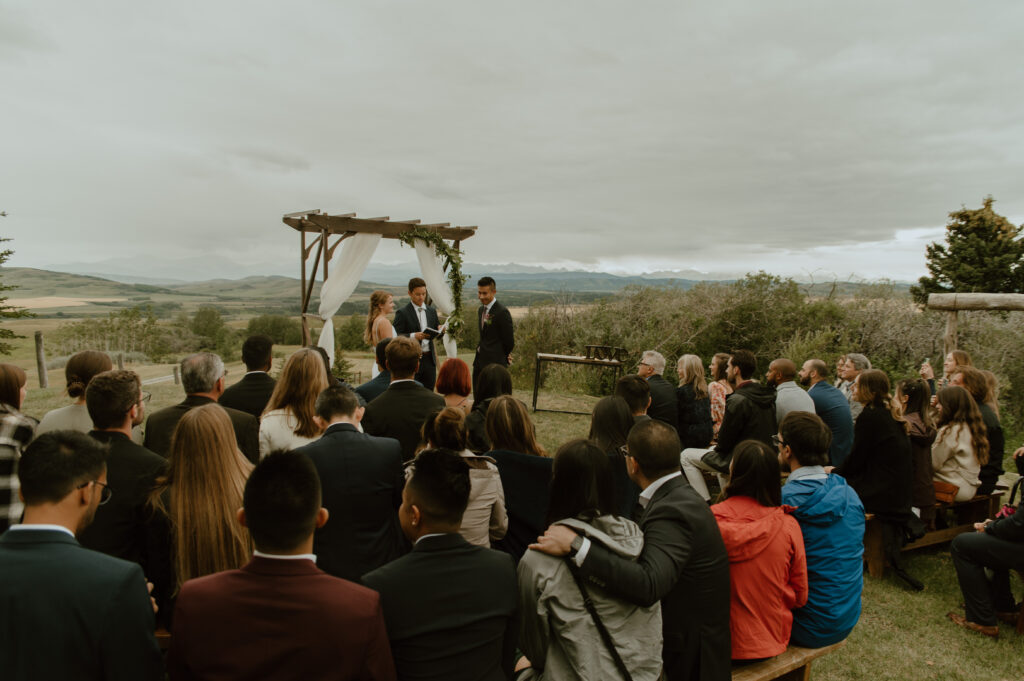 wedding ceremony in the foothills of Southern Alberta