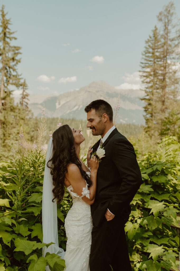 just married couple at their intimate venue in the mountains of BC, Canada